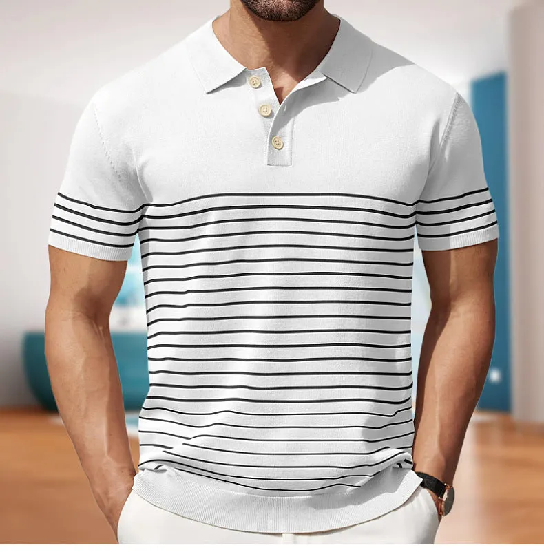 Business stripe fitted polo-D203 | Inspanda
