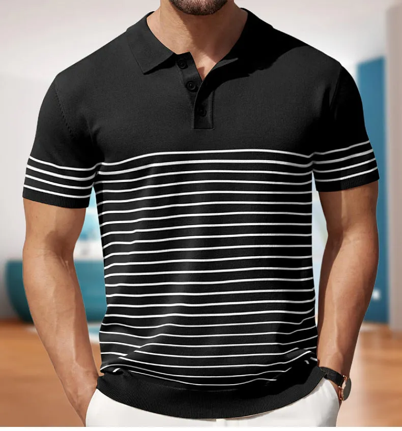 Business stripe fitted polo-D203 | Inspanda