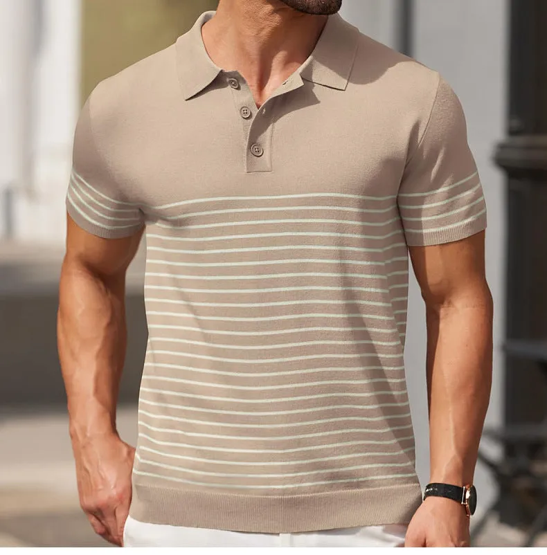 Business stripe fitted polo-D203 | Inspanda
