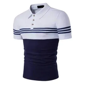 Business Turndown Collar Casual Striped Printed Golf Shirts