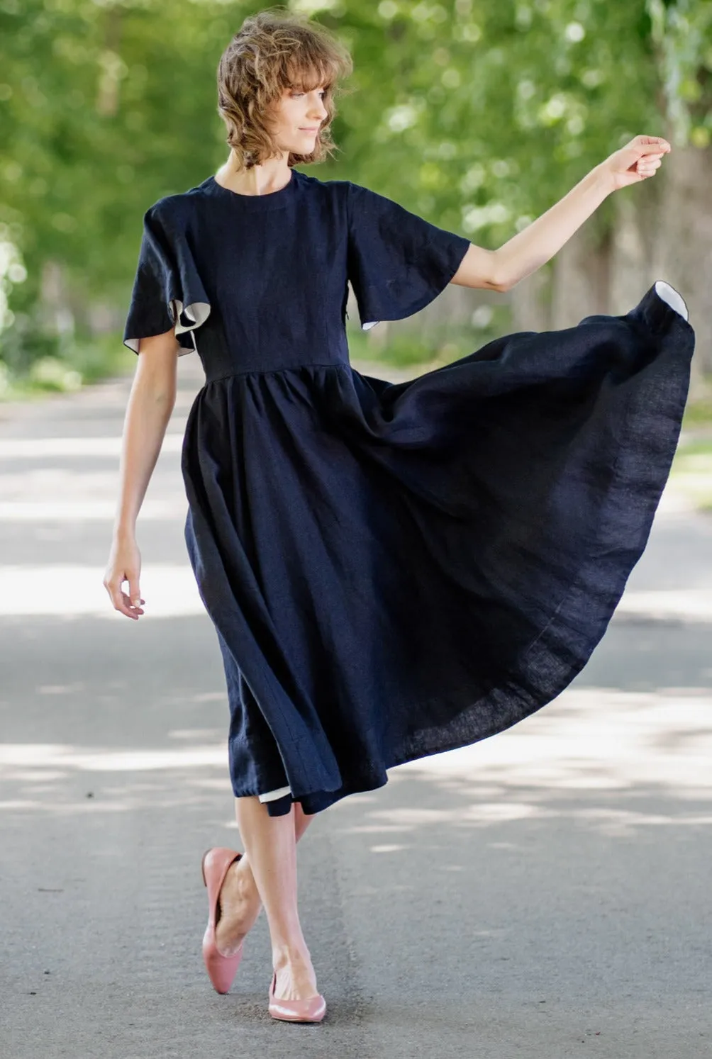 Butterfly Sleeve Dress, Short Sleeve, Whimsical