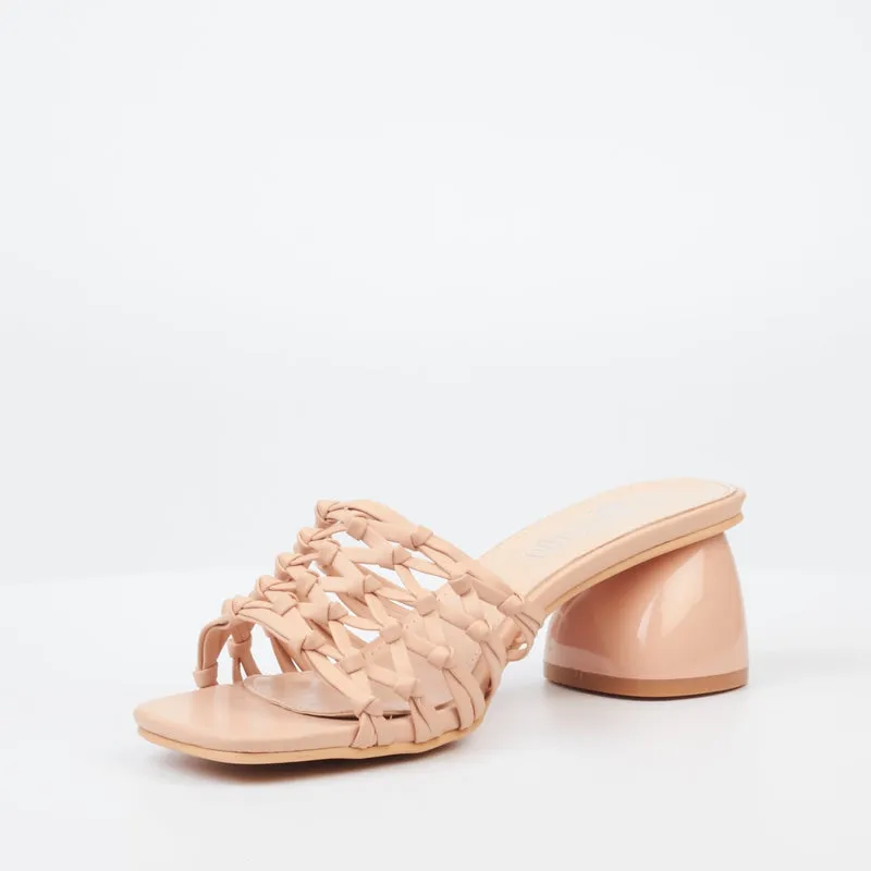 Butterfly Stripped Sandal- Nude