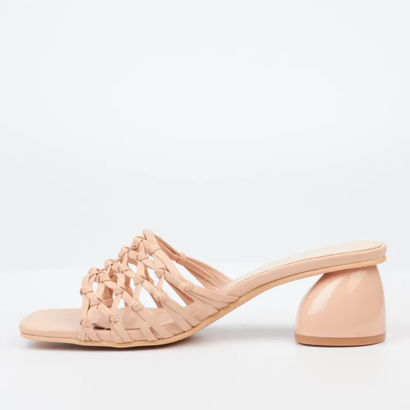 Butterfly Stripped Sandal- Nude