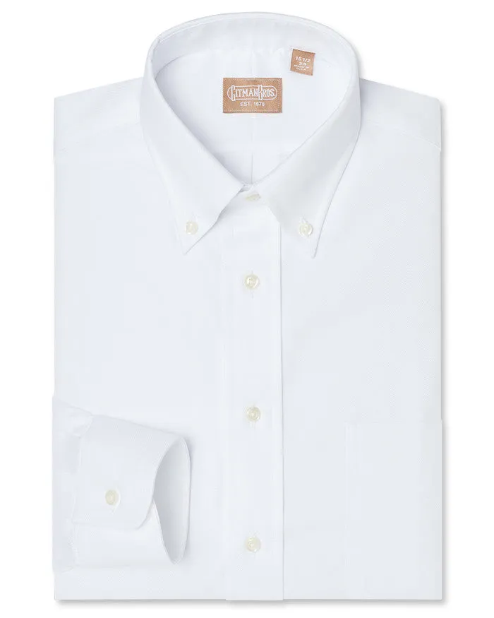 Button Down Royal Oxford White - Tailored