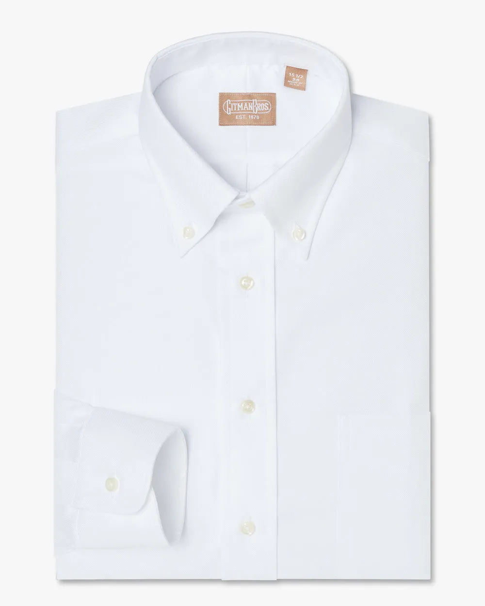 Button Down Royal Oxford White - Tailored
