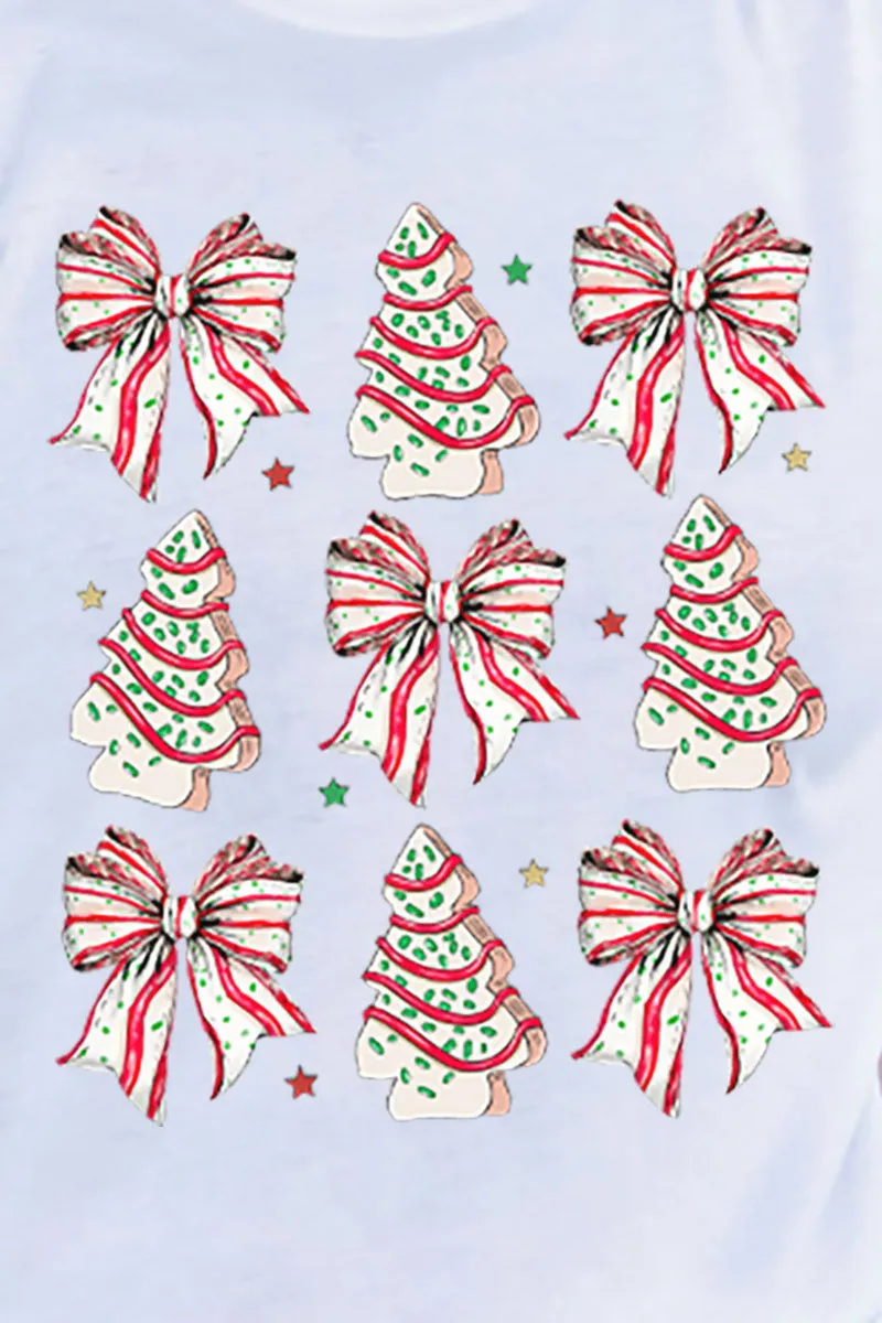 Cakes And Bows Christmas Adult Soft-Tek Blend Long Sleeve Tee