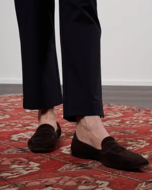 camoscio chocolate - flat loafer - square toe - camoscio chocolate