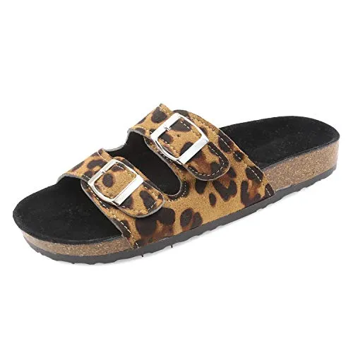 Casual Cork Slide Platform Sandals  (Leopard)