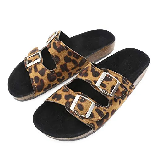 Casual Cork Slide Platform Sandals  (Leopard)