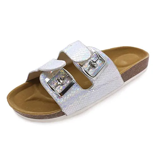 Casual Cork Slide Platform Sandals  (Silver)