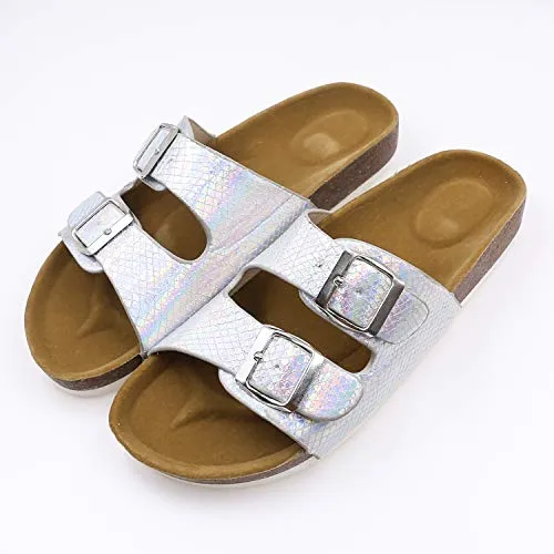 Casual Cork Slide Platform Sandals  (Silver)