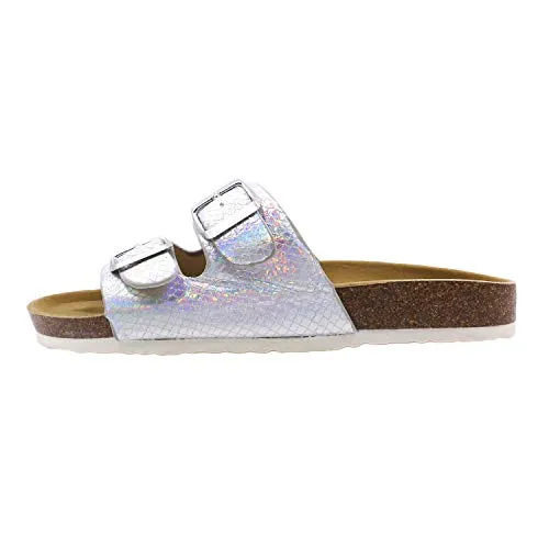 Casual Cork Slide Platform Sandals  (Silver)