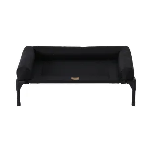 Charlie's Elevated Trampoline Bolster Sofa Dog Bed Black Large