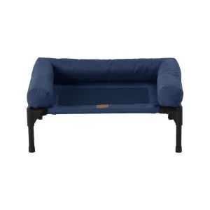 Charlie's Elevated Trampoline Bolster Sofa Dog Bed Blue Medium