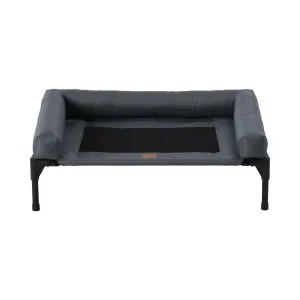 Charlie's Elevated Trampoline Bolster Sofa Dog Bed Grey Large