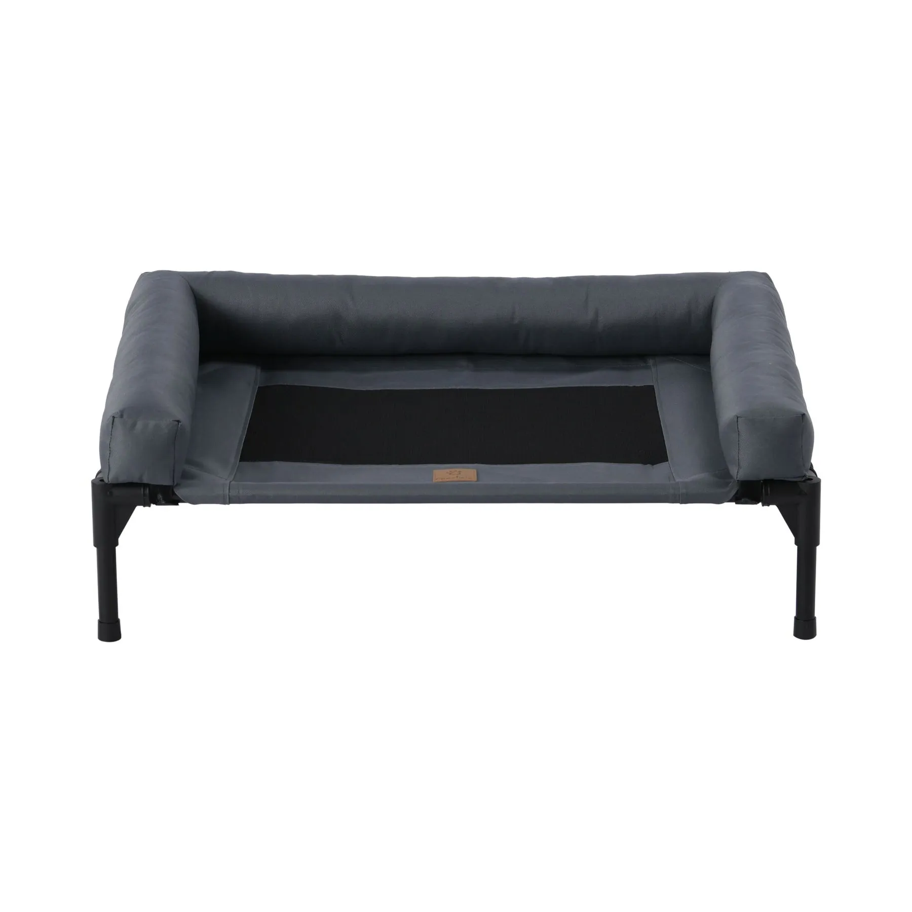 Charlie's Elevated Trampoline Bolster Sofa Dog Bed Grey Large
