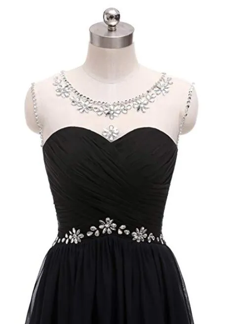 Charming Round Neck Beaded Gradient Prom Dress, Blue Formal Gown