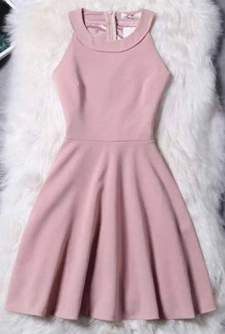 Chiffon Short A-line/Princess Evening Dresses, Pink Sleeveless Homecoming Dress