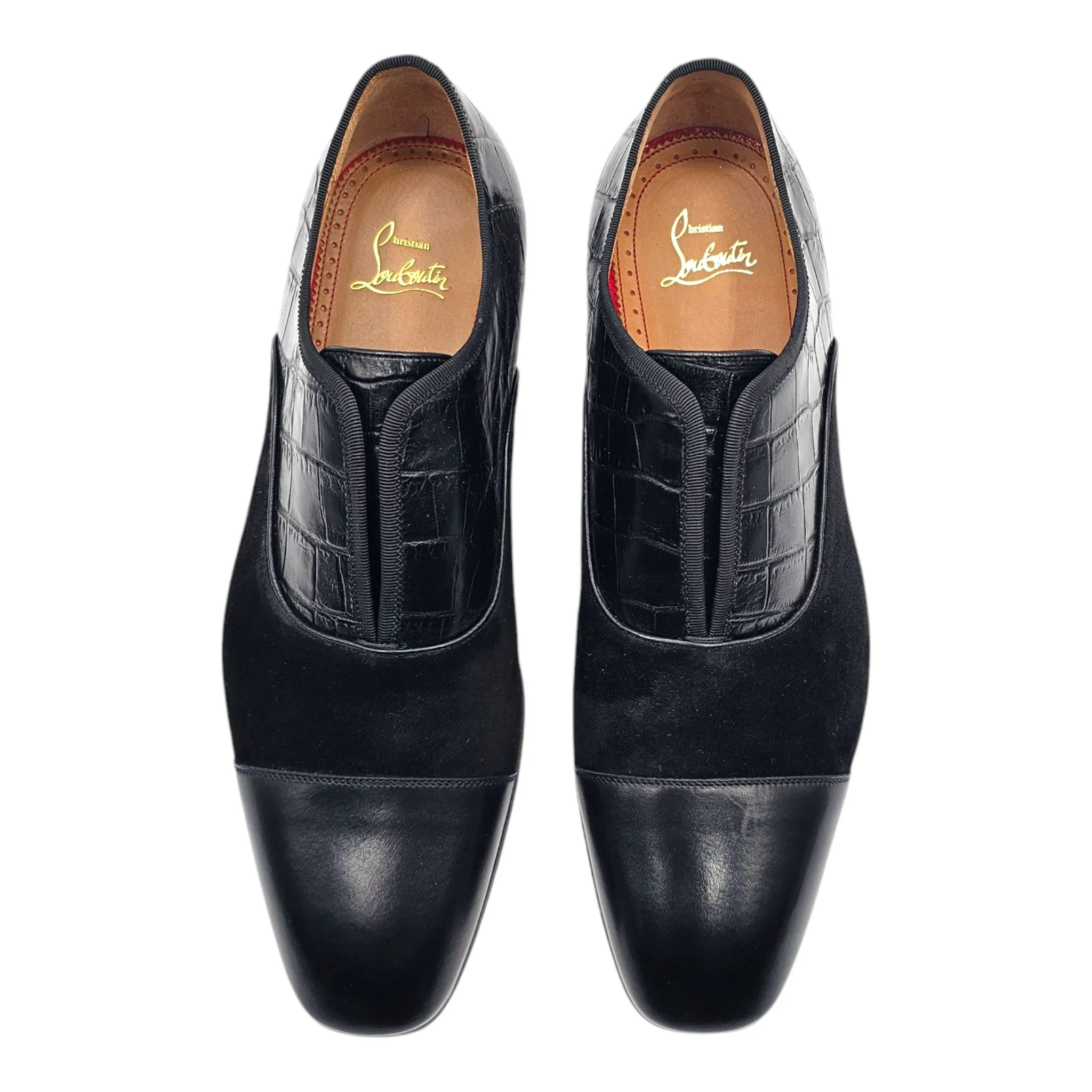 Christian Louboutin Alpha Male Oxford Shoes - Suede and Leather - Black - 41 .5
