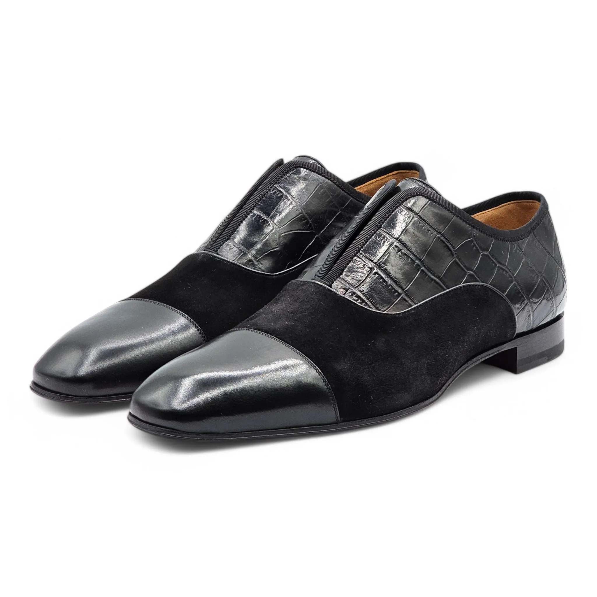 Christian Louboutin Alpha Male Oxford Shoes - Suede and Leather - Black - 41 .5