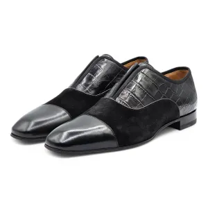 Christian Louboutin Alpha Male Oxford Shoes - Suede and Leather - Black - 41 .5