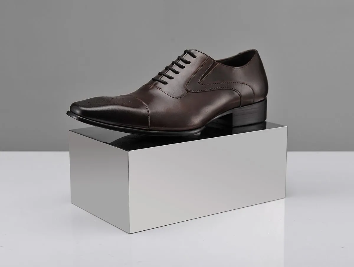 Chrome Shoe Display Riser - Metal Shoe Display for Retail Store - Silver Shoe Display Shelf