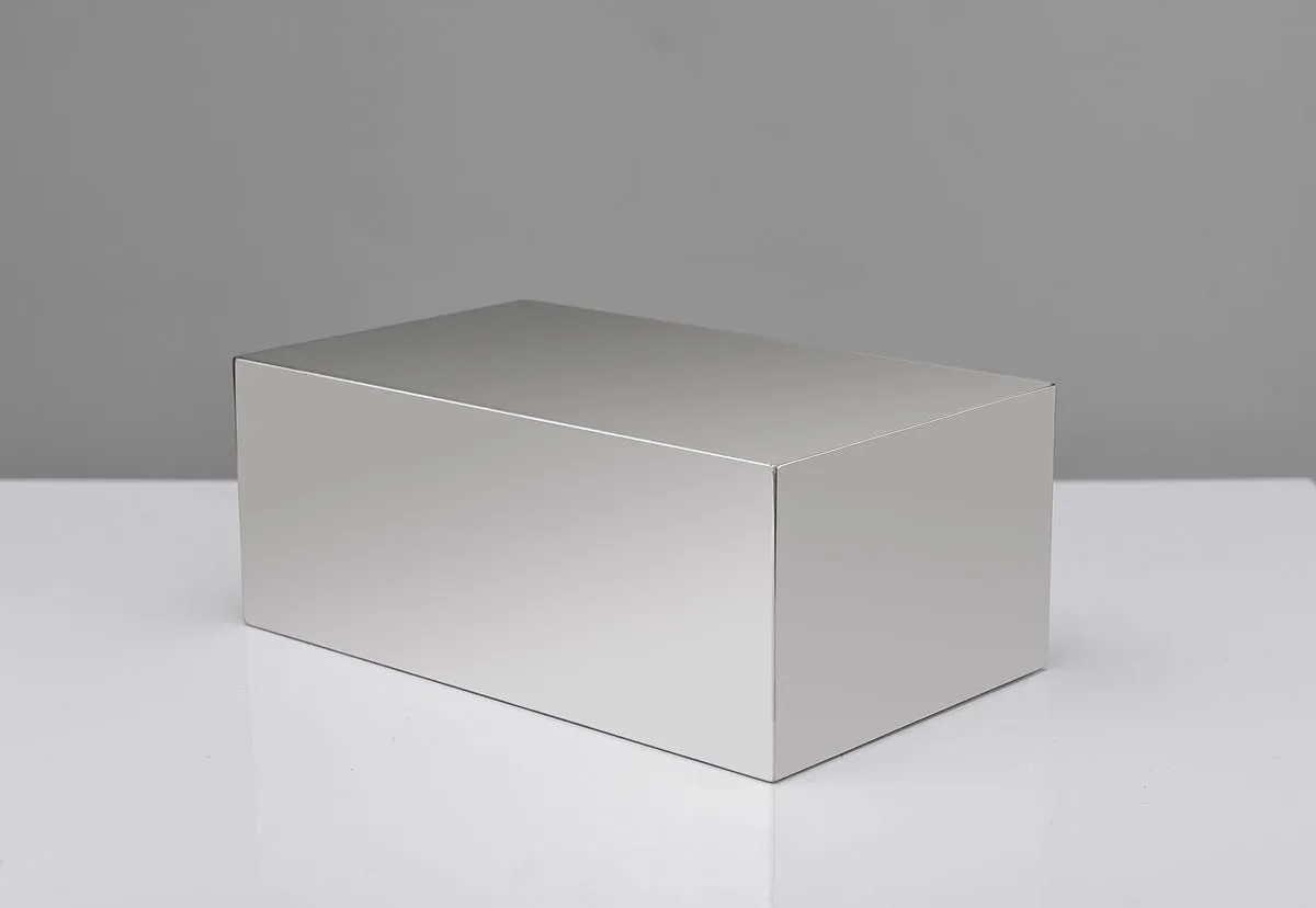 Chrome Shoe Display Riser - Metal Shoe Display for Retail Store - Silver Shoe Display Shelf