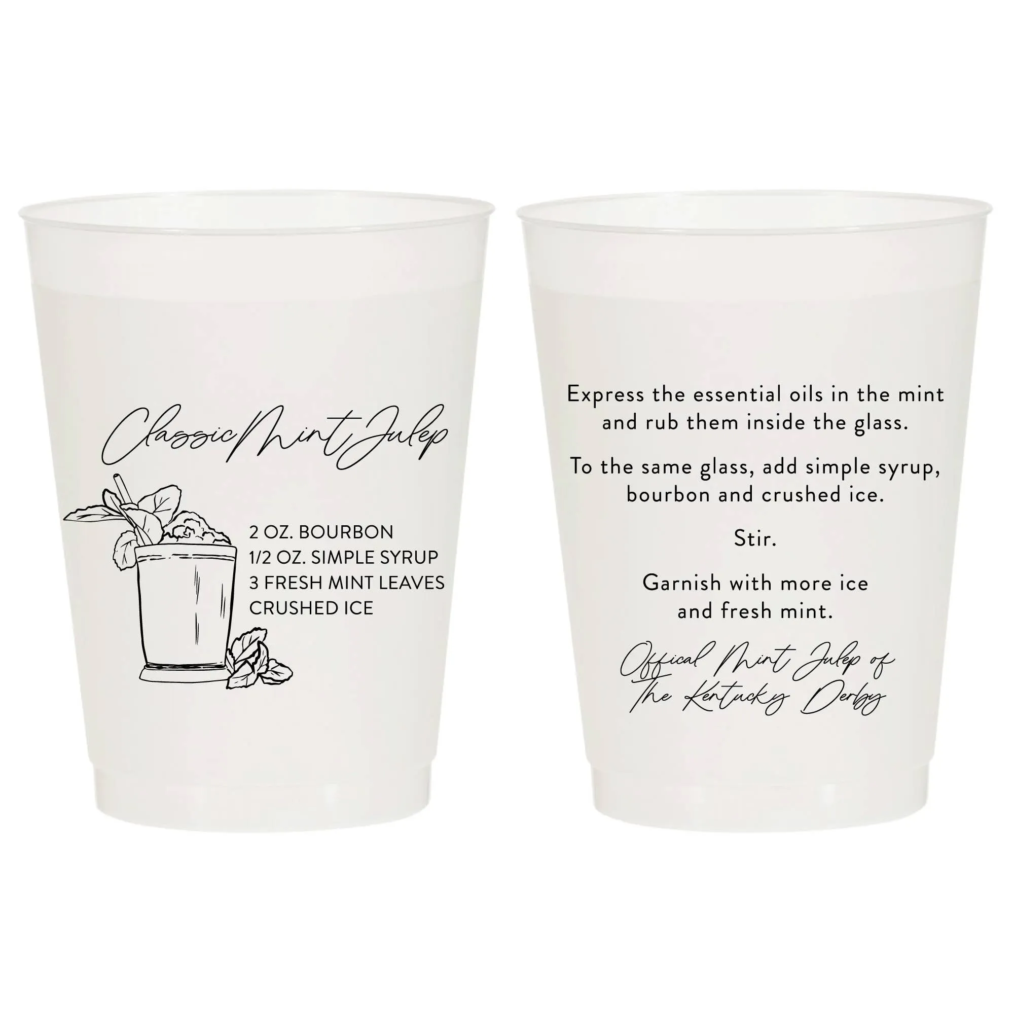 Classic Mint Julep Recipe Frosted Cups - Derby