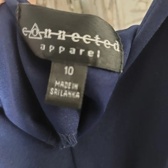 Connected Apparel Navy Blue Formal Dress Sleeveless Size 10