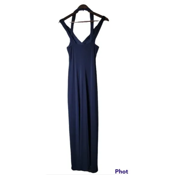 Connected Apparel Navy Blue Formal Dress Sleeveless Size 10