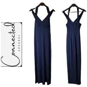 Connected Apparel Navy Blue Formal Dress Sleeveless Size 10