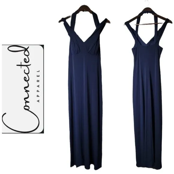Connected Apparel Navy Blue Formal Dress Sleeveless Size 10