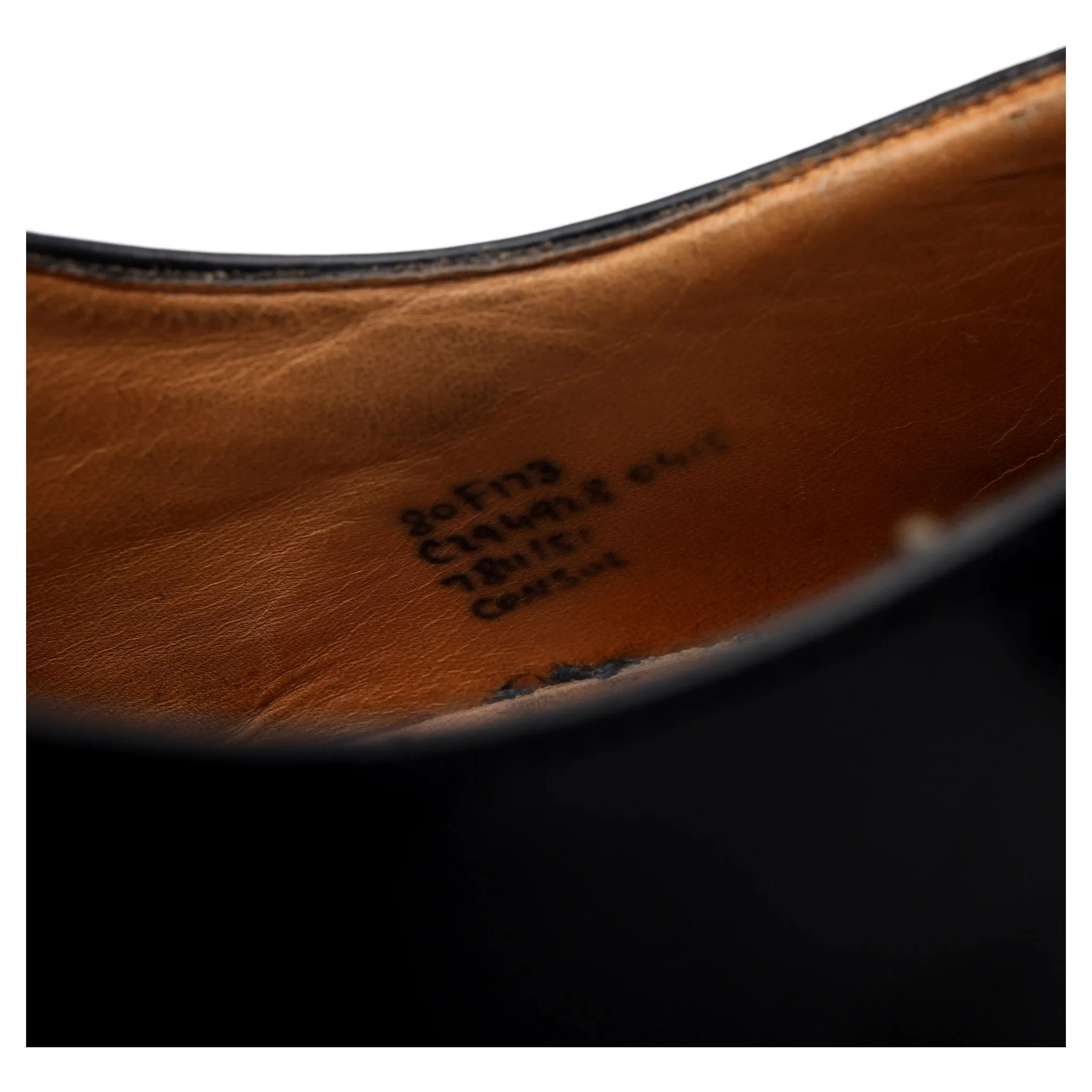 'Consul' Black Leather Oxford UK 8 F