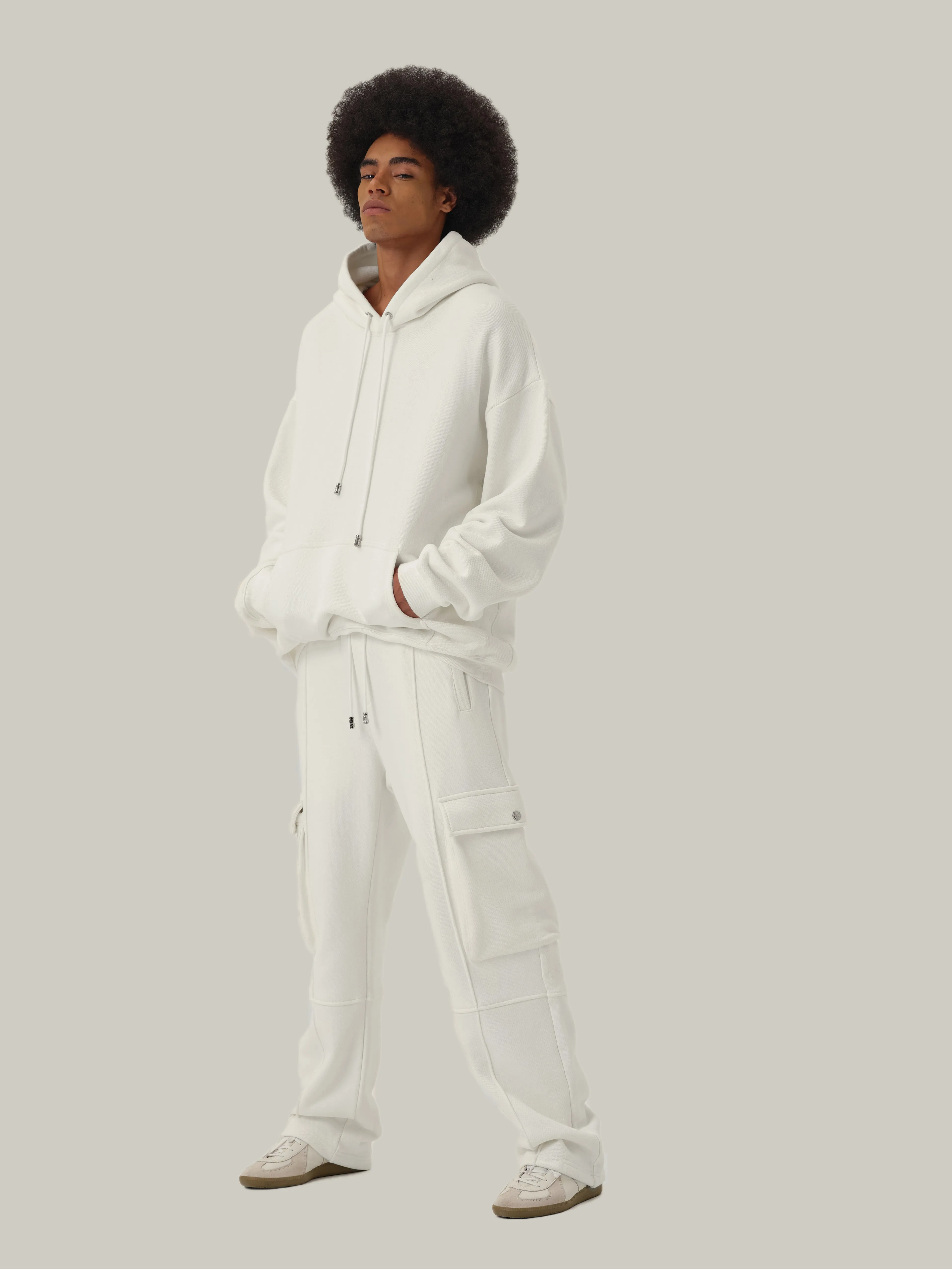 Cream White Casual Sweatpants