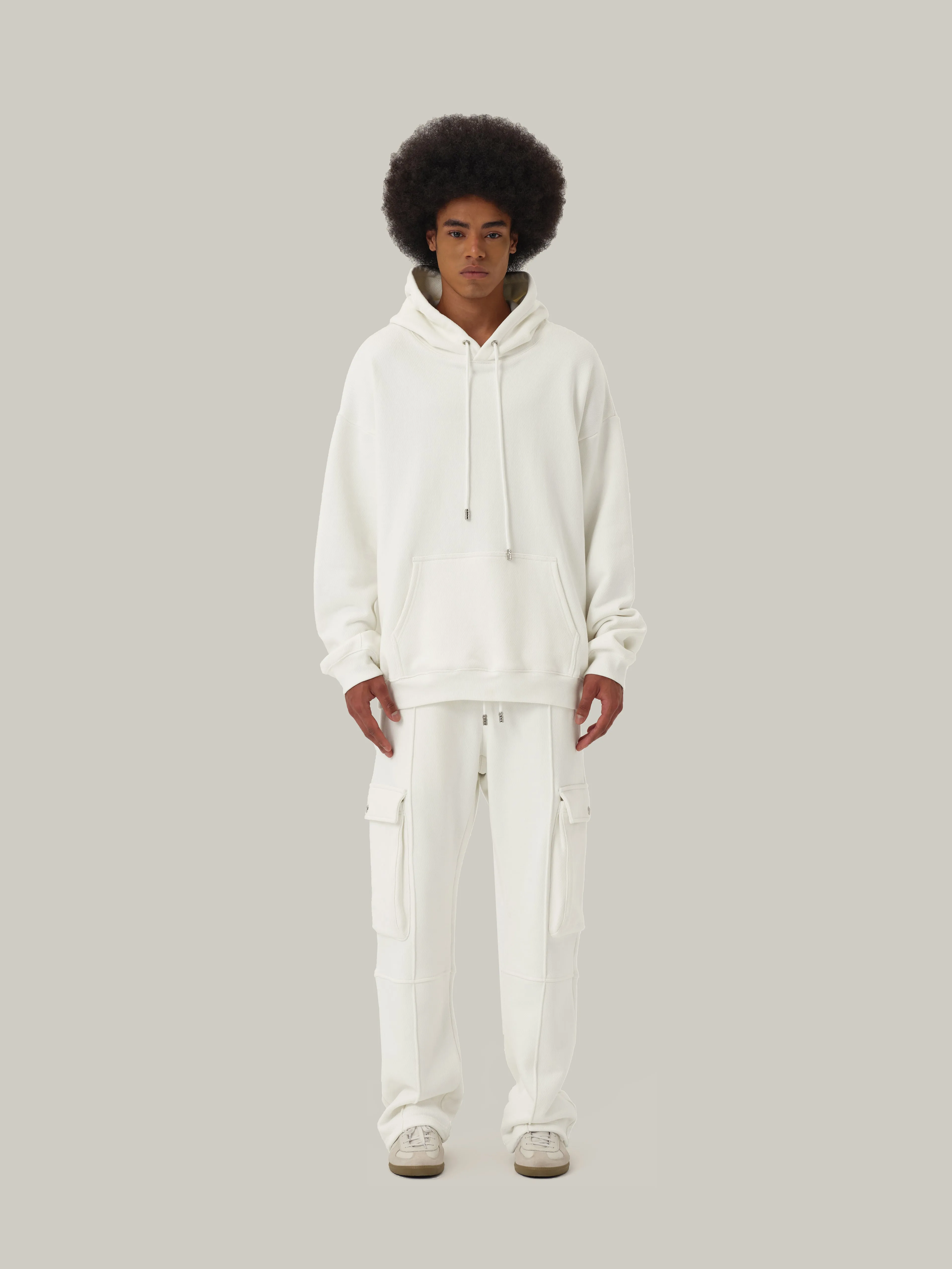 Cream White Casual Sweatpants