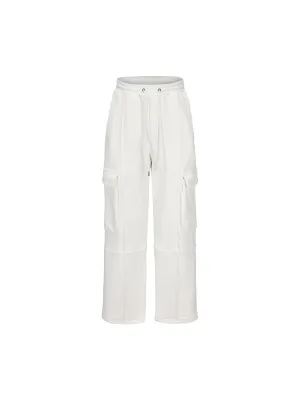 Cream White Casual Sweatpants