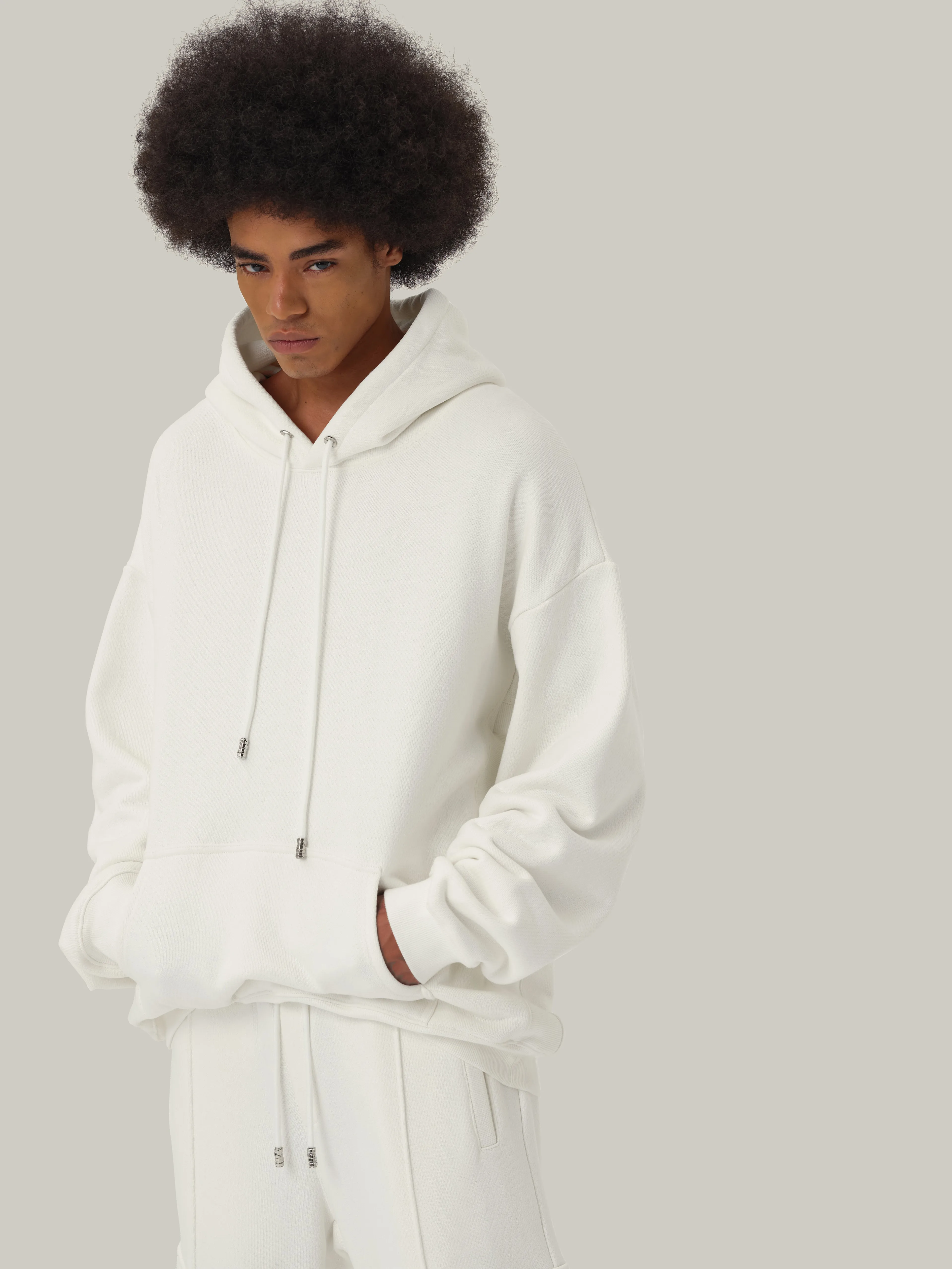 Cream White Casual Sweatpants