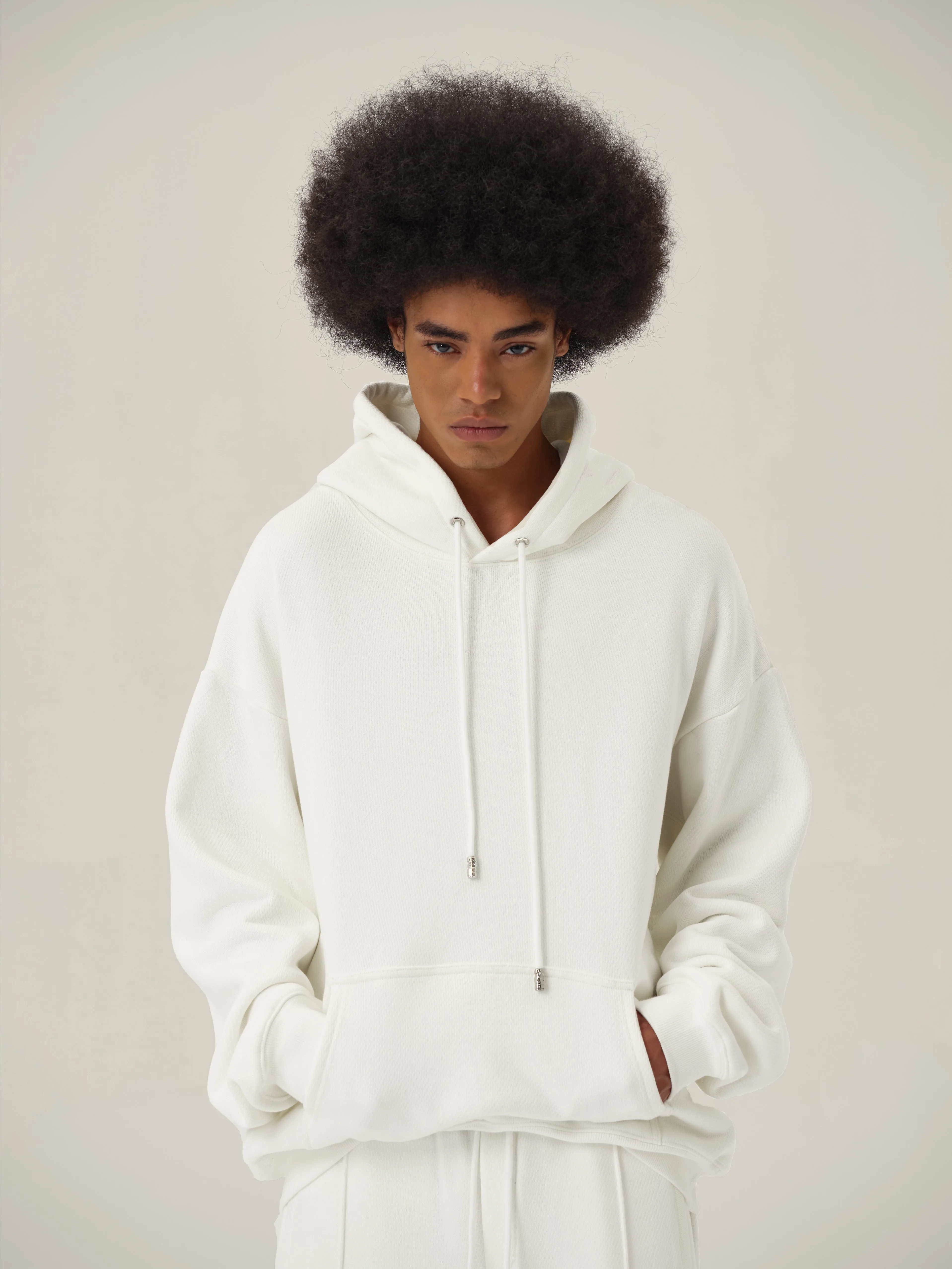 Cream White Casual Sweatpants