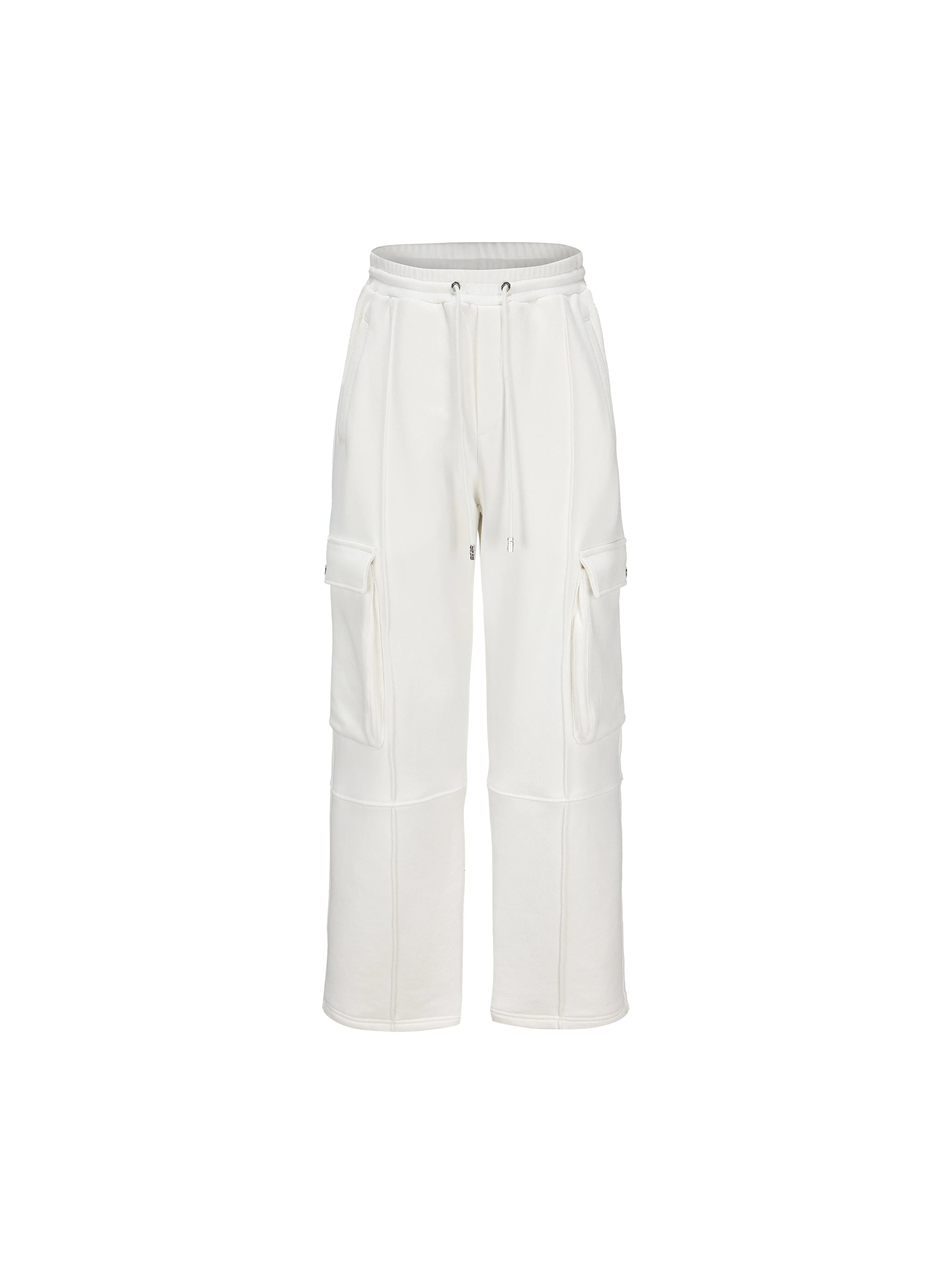 Cream White Casual Sweatpants