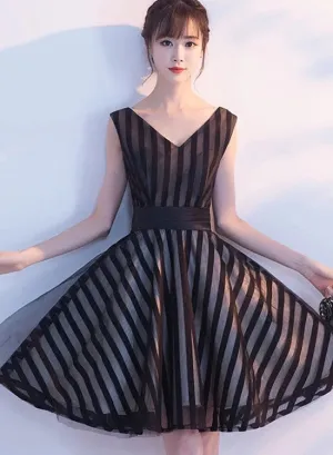 Cute Black V-neckline Short Party Dress, New Short Formal Dress
