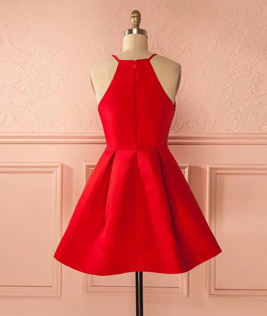 Cute red short prom dress, cute red homecoming dress