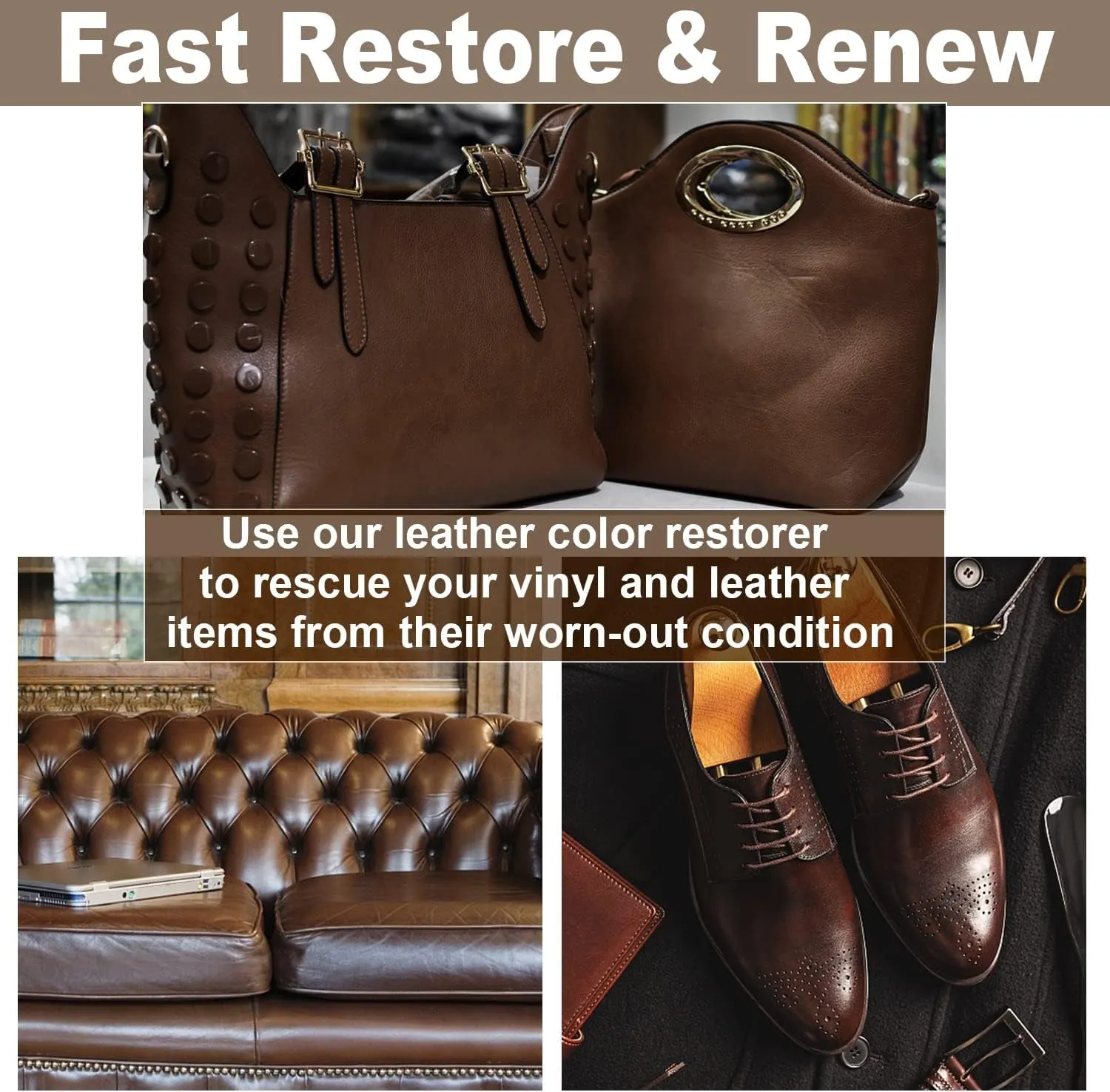 Dark Brown Leather Repair Balm, Repair Leather for Scratched and Faded