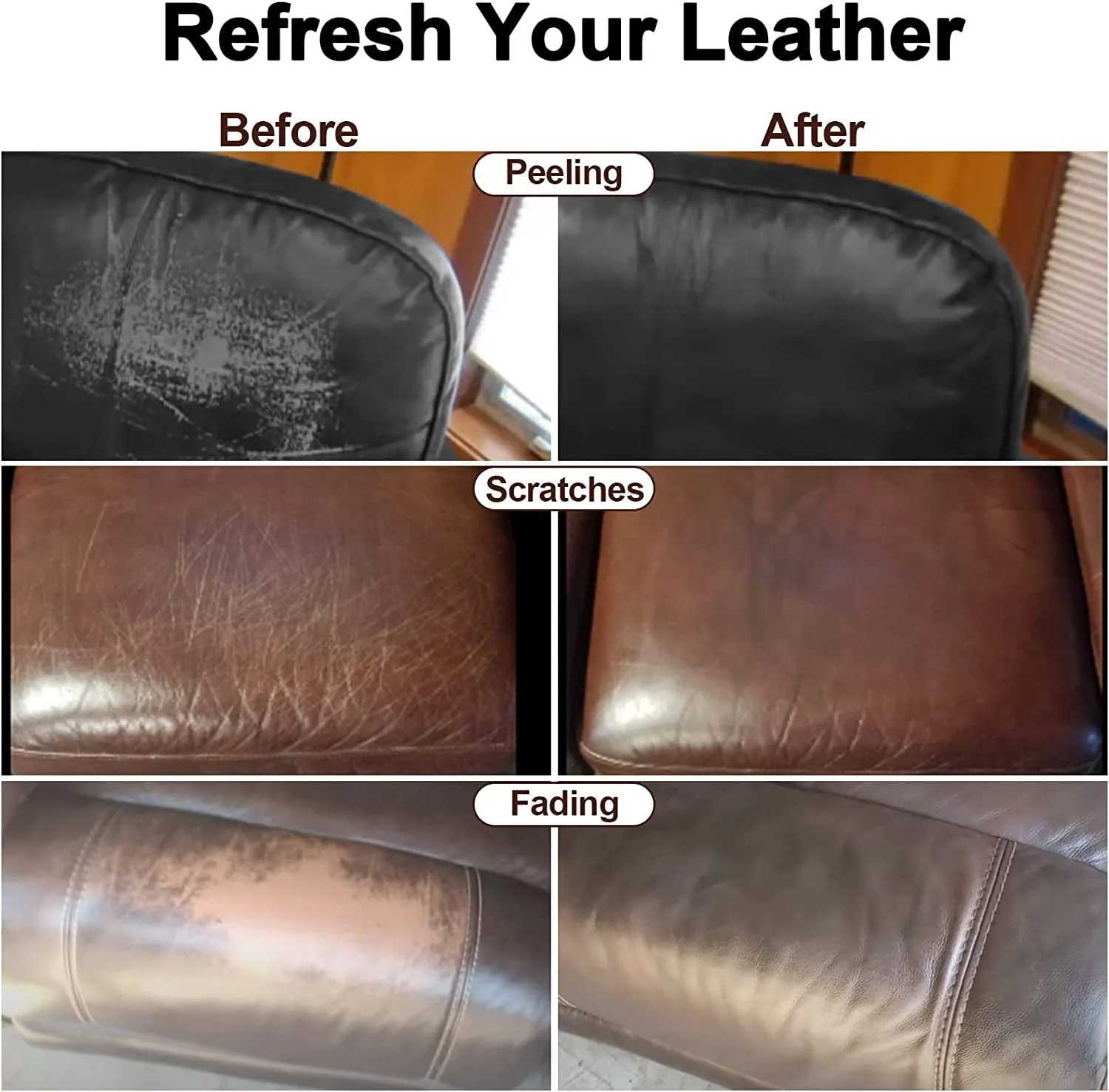 Dark Brown Leather Repair Balm, Repair Leather for Scratched and Faded