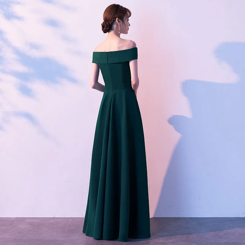 Dark Green Spandex Long Party Dress, Green Prom Dress