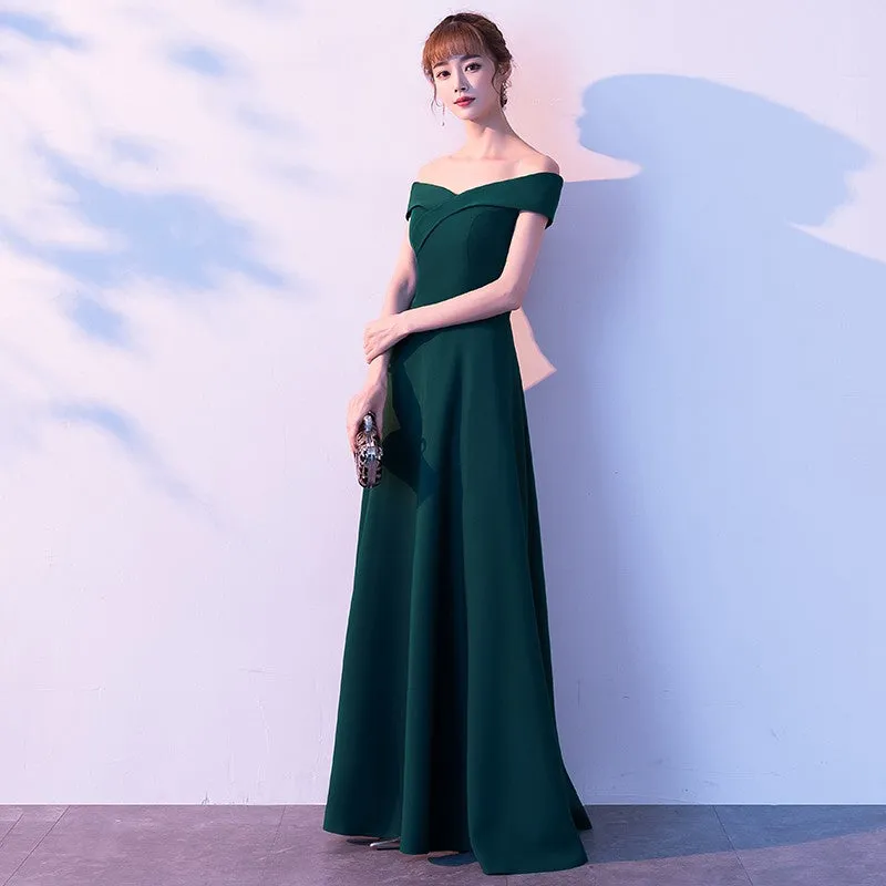 Dark Green Spandex Long Party Dress, Green Prom Dress