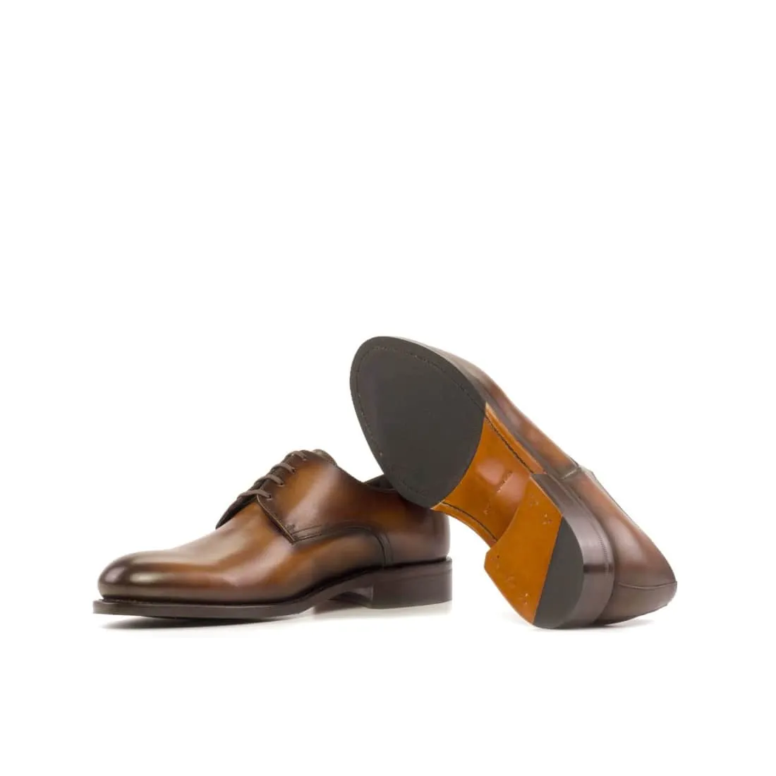 Derbie Blucher en cuir cognac patiné