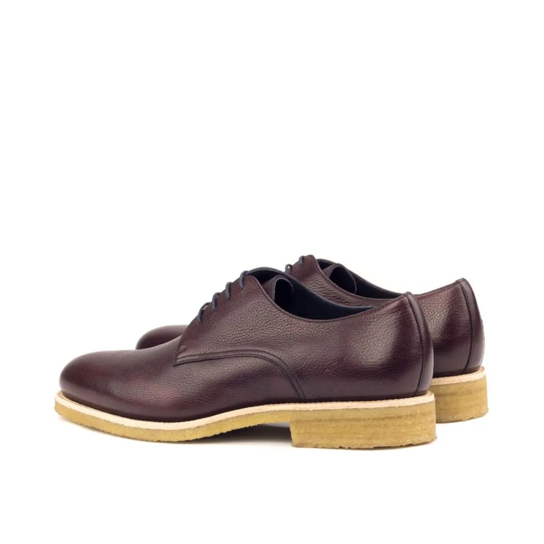 Derbie Blucher en cuir grainé bordeaux - Semelles Crêpe