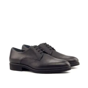 Derbie Blucher en cuir grainé noir - Semelles Caoutchouc Xtralight