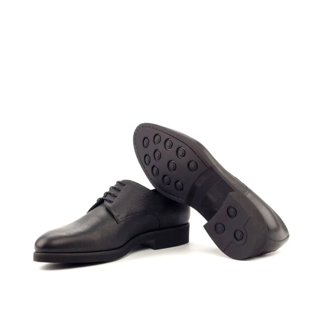 Derbie Blucher en cuir grainé noir - Semelles Caoutchouc Xtralight