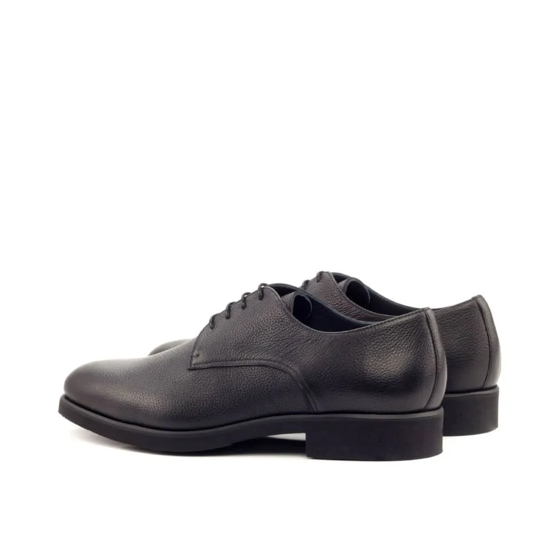 Derbie Blucher en cuir grainé noir - Semelles Caoutchouc Xtralight